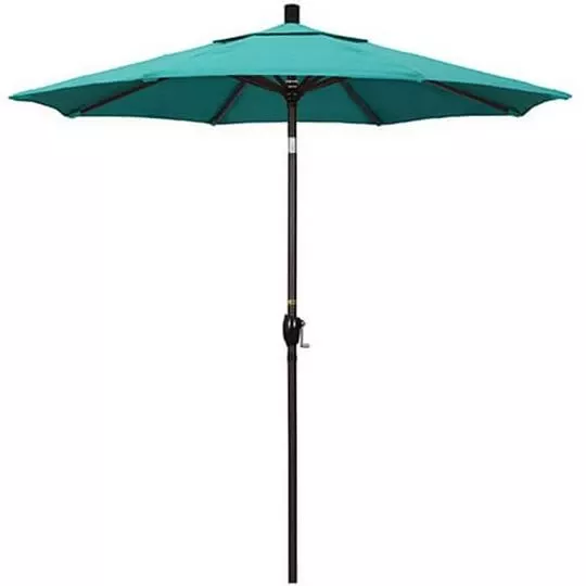 7 1/2 Ft Push Button Tilt Patio Umbrella In Sunbrella Fabric