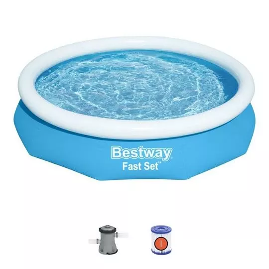 Bestway – Fast Set 10′ Round Inflatable Pool Set