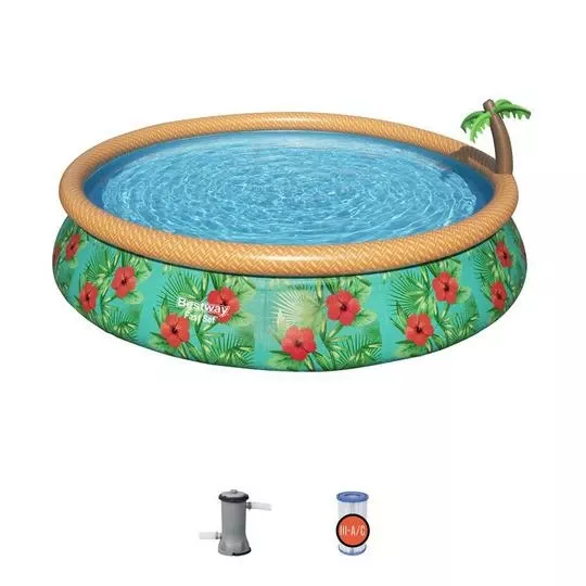 Bestway – Fast Set Paradise Palms 15′ Round Inflatable Pool Set