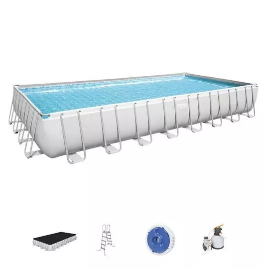 Bestway – Power Steel 31′ X 16′ Rectangle Above Ground Pool Set