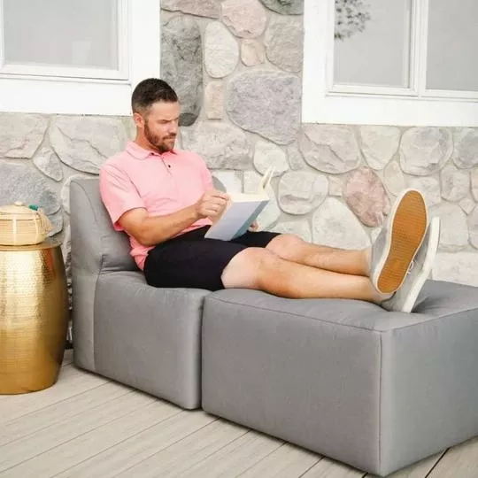Big Joe – Patio 2-Piece Sectional Couch, Granite