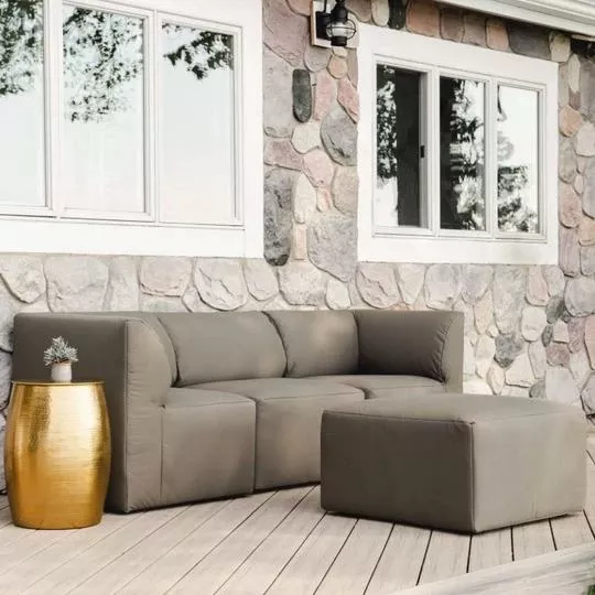 Big Joe – Patio 4-Piece Sectional Couch, Castor Gray