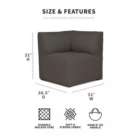 Big Joe – Patio Corner Chair, Castor Gray