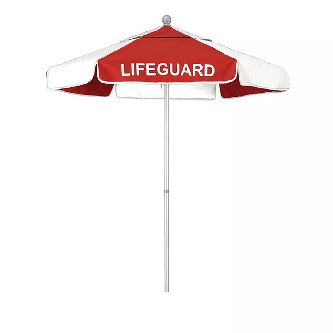 California Umbrella – 6′ Lifeguard Logo Umbrella, Red