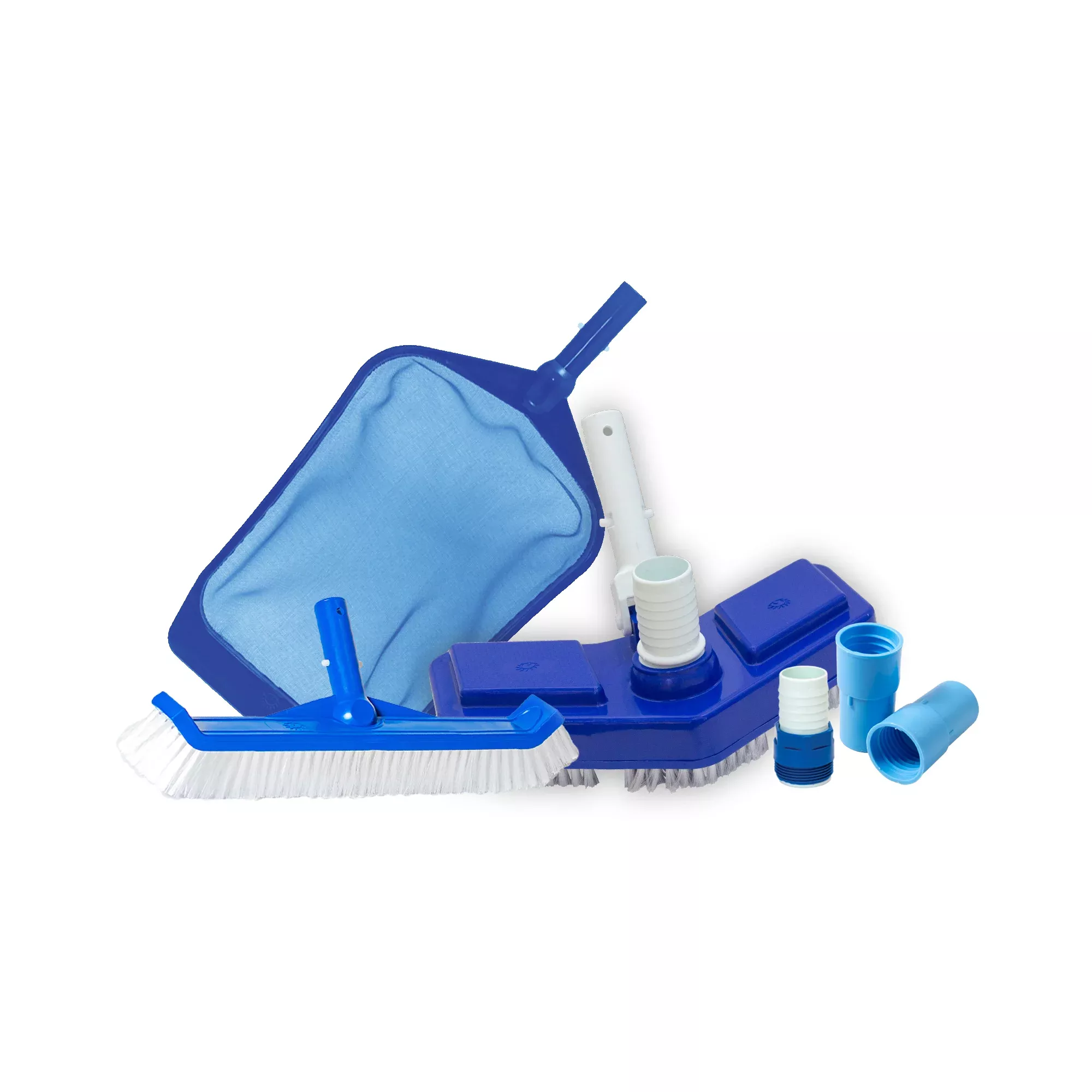 Cleaning Accessories Set – Brustec Set with Skimmer Net, Delta Wing Vacuum Head & Curved Brush (Inground & Above Ground)