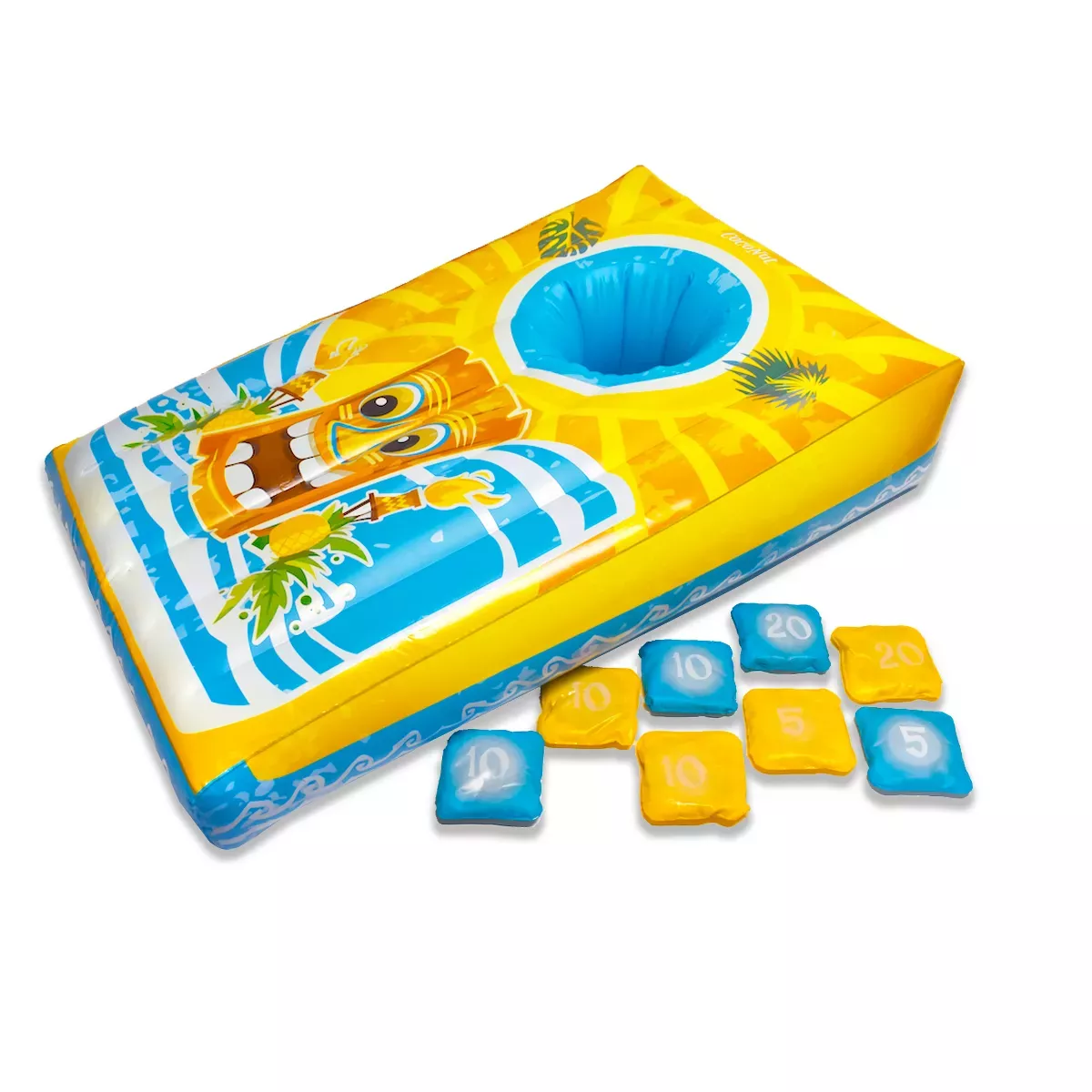 CocoNut Outdoor Inflatable Island Toss Floating Cornhole Game