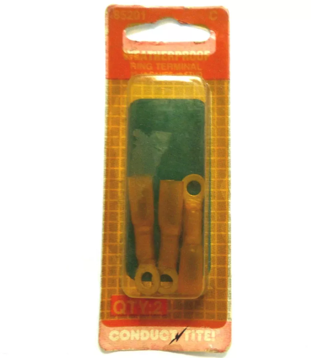 Conduct Tite! 85201 Weatherproof Ring Terminals 22-18 Gauge #8 Stud Qty 2