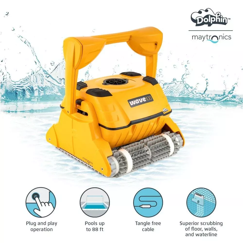 Dolphin – Wave 100 Commercial Robotic Pool Cleaner With Caddy