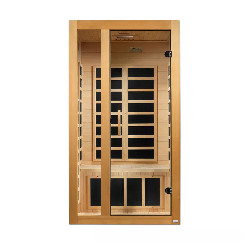 DYN-6119-01 (Hemlock) Golden Designs Dynamic 2 Person Sauna Low EMF