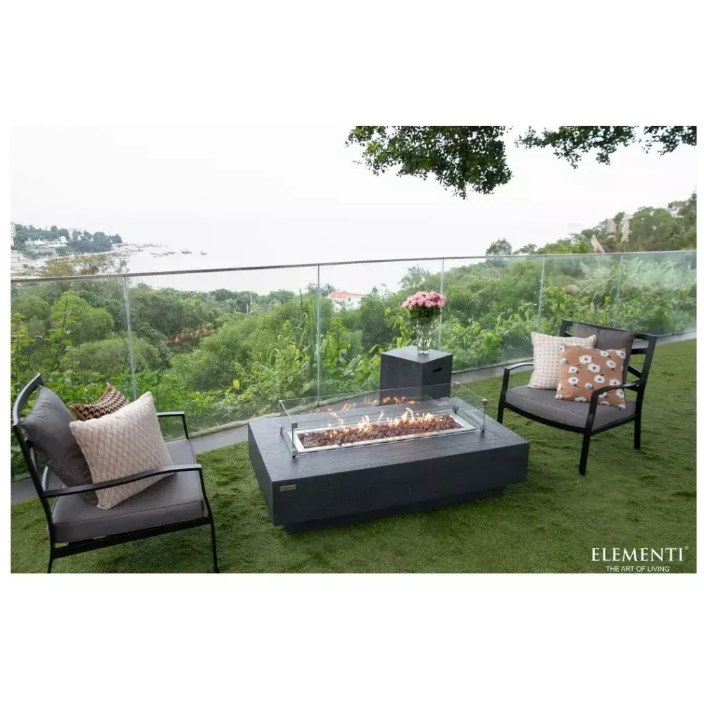Elementi 56" Dark Grey Concrete Fire Table Hampton OFG139DG