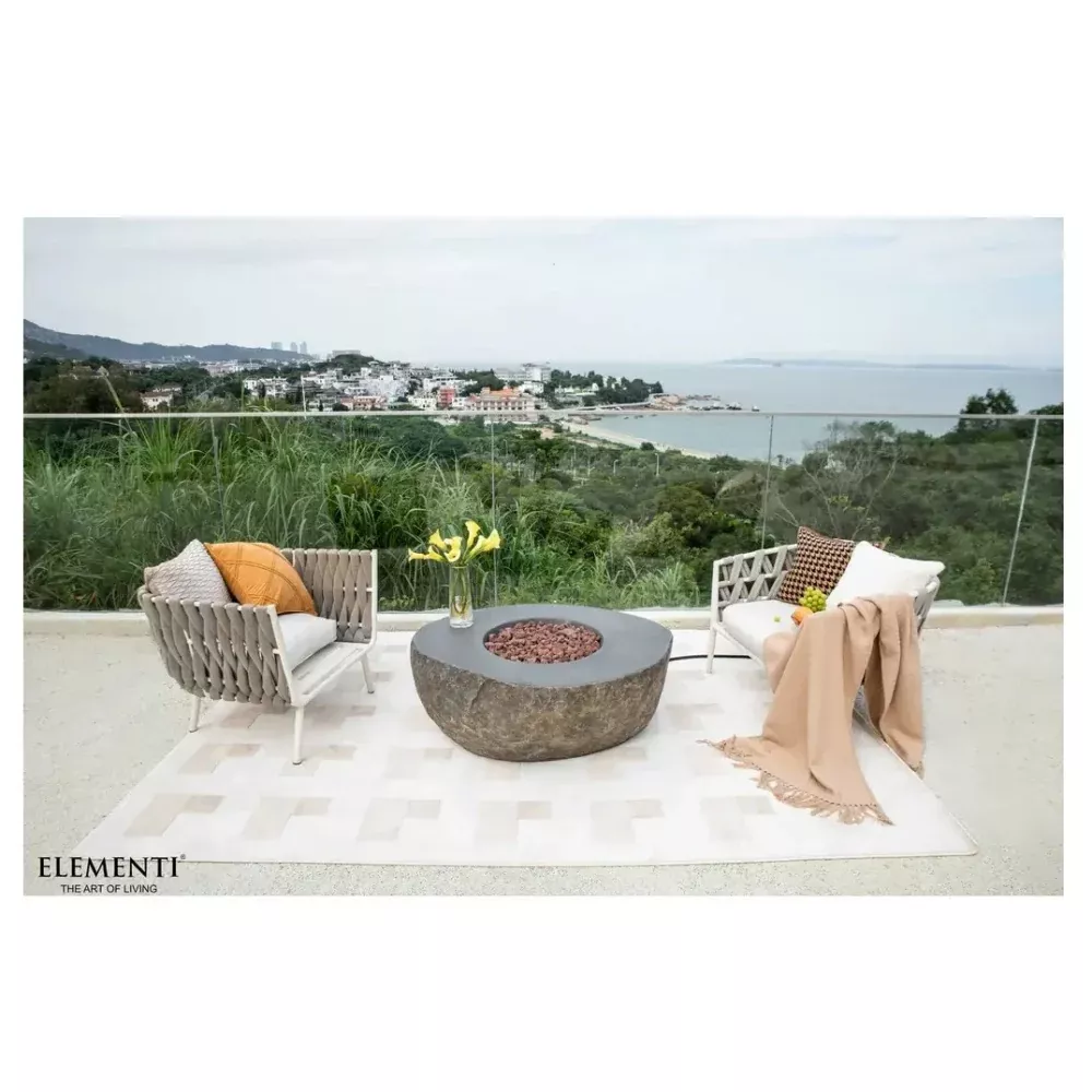 Elementi Concrete Fire Table Boulder Fire Pit OFG110