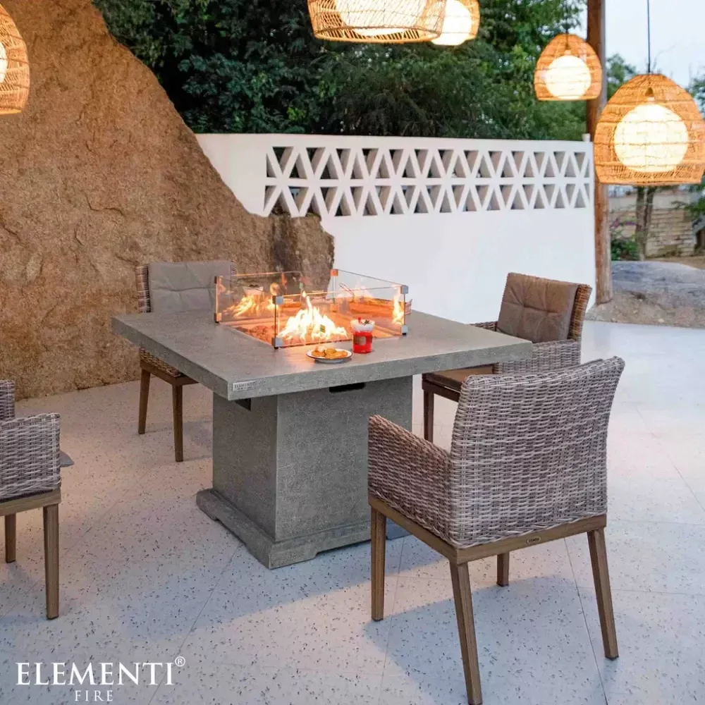 Elementi Concrete Propane Fire Dining Table Birmingham 48 Inch OFG202