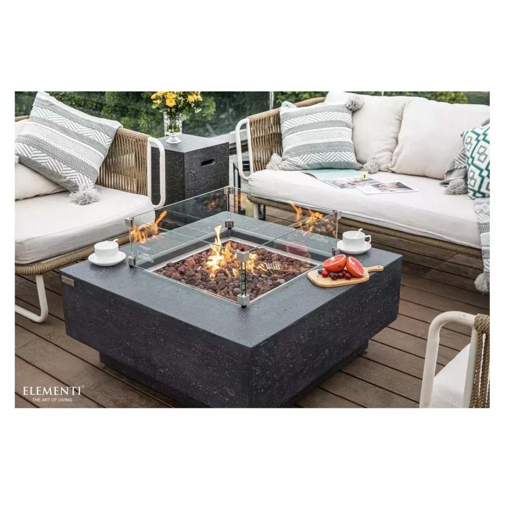 Elementi Dark Grey Concrete Fire Table Manhattan 36" OFG103DG