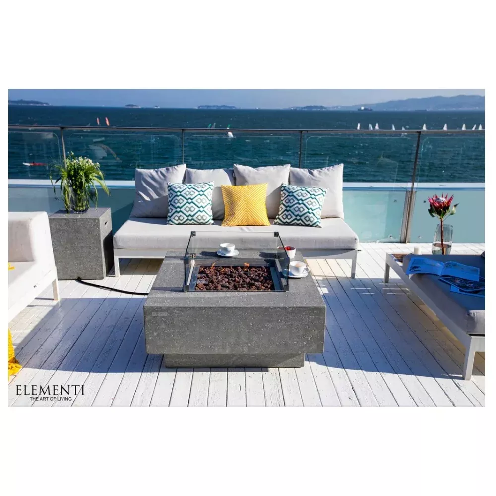 Elementi Light Grey Concrete Fire Table Manhattan 36" OFG103LG