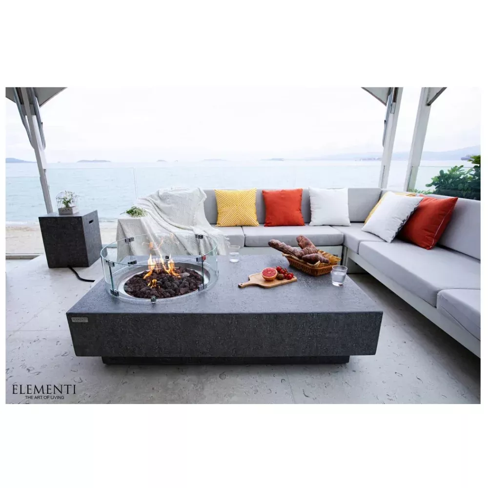 Elementi Light Grey Concrete Fire Table Metropolis 56" OFG104LG