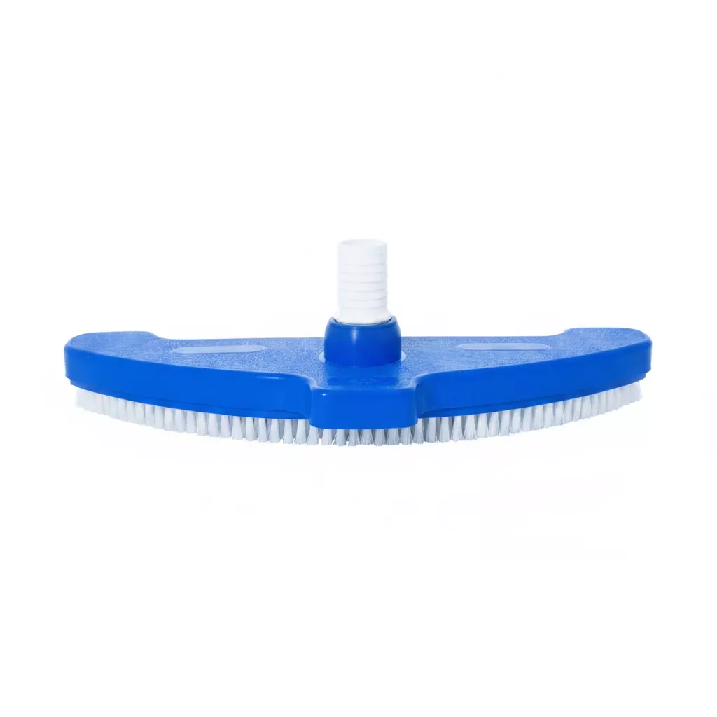 Extra-Wide Pool Vacuum Head with Brush – Brustec Jumbo Weighted Vac Head for Large & Commercial Pools. 1 1/2" Swivel Hose Connection