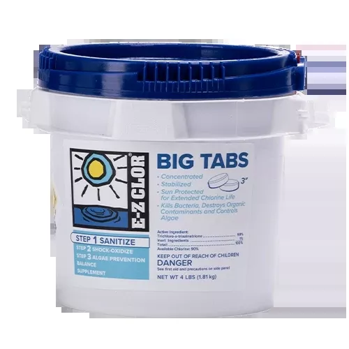 EZ-CLOR - 3" CHLORINE TABS - 4LB DRUM