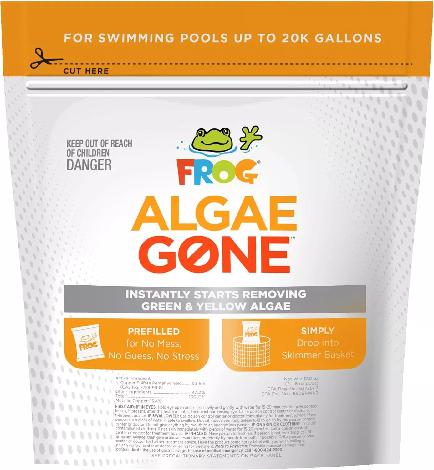 FROG Algae Gone 2 Pods for Pool Algae
