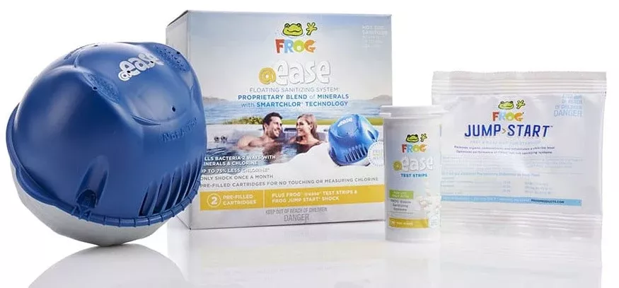 FROG @ease Floating Sanitizing System Hot Tub Sanitizer with Sanitizing Minerals and SmartChlor Technology