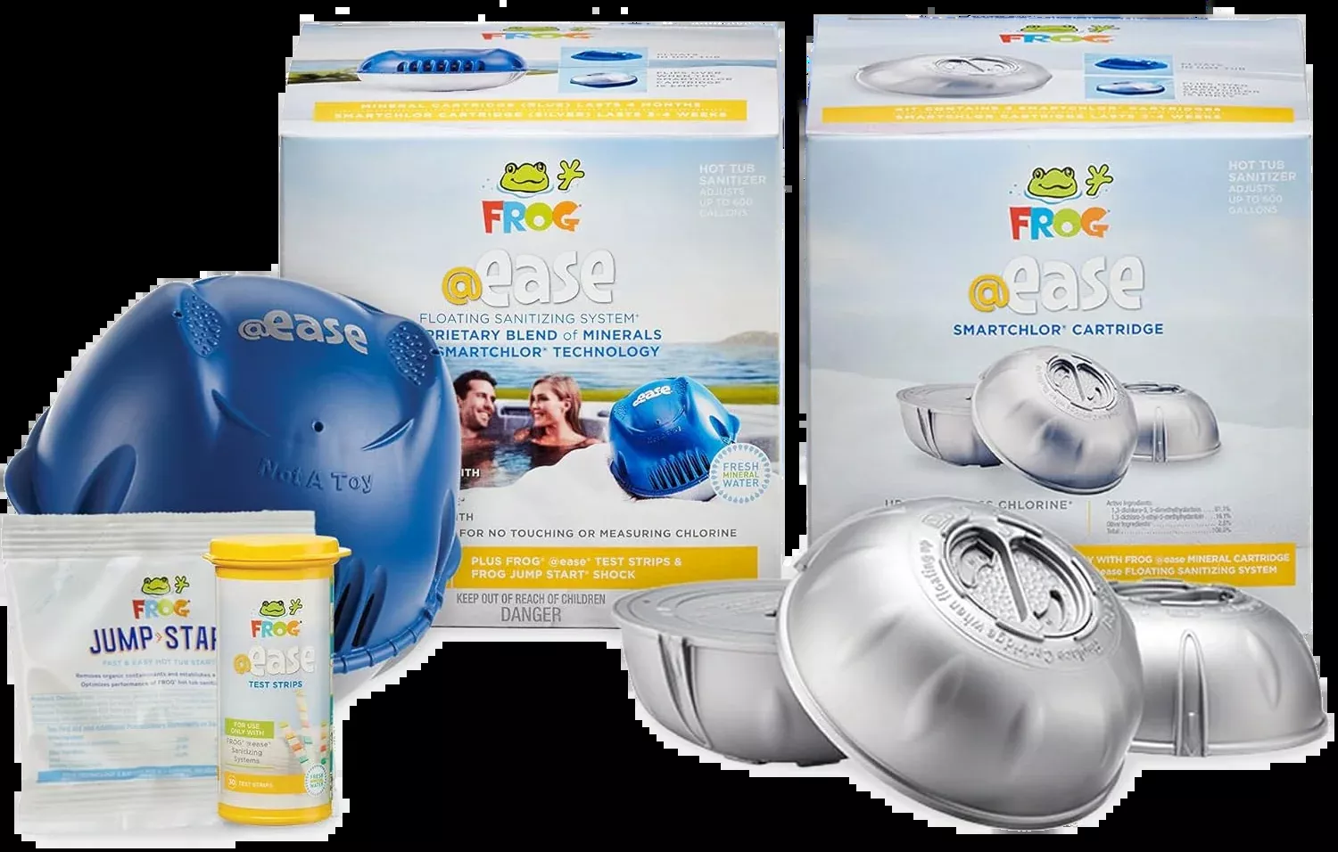 FROG @ease Floating Sanitizing System plus FROG @ease SmartChlor Cartridge 3 Pack (4 Month Supply)