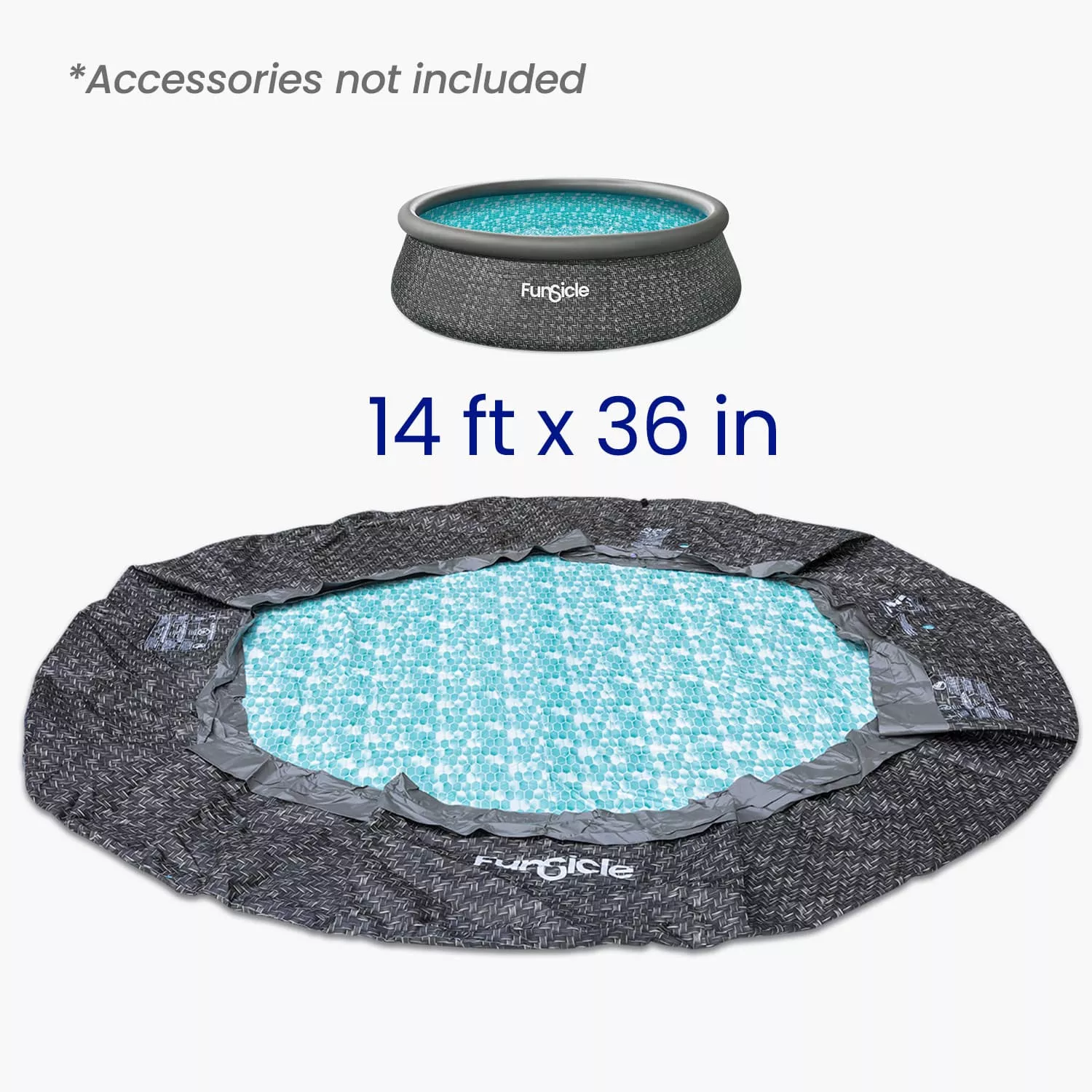 Funsicle 14 ft QuickSet Designer Pool Liner– Dark Herringbone