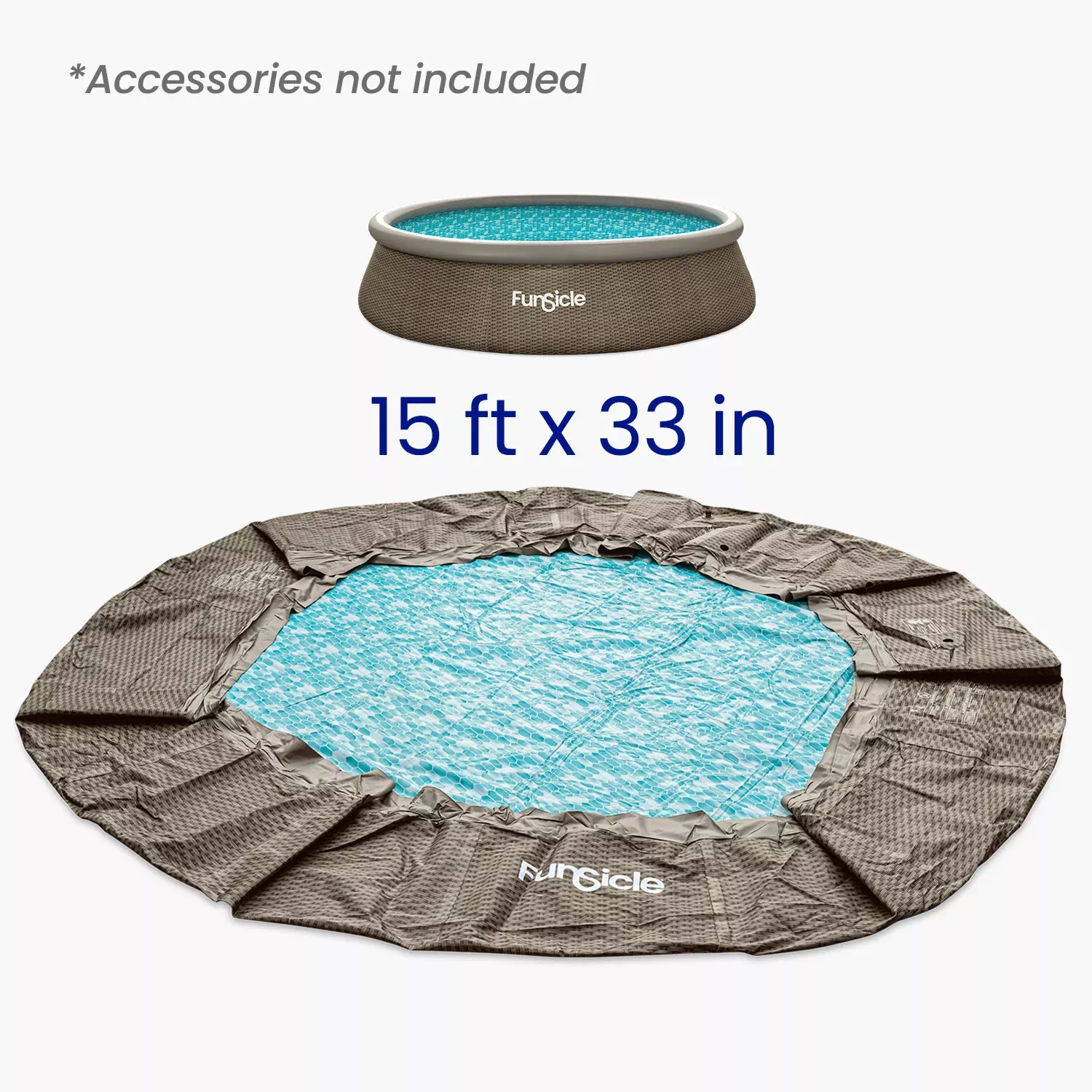 Funsicle 15 ft QuickSet Designer Pool Liner– Dark Triple Basketweave