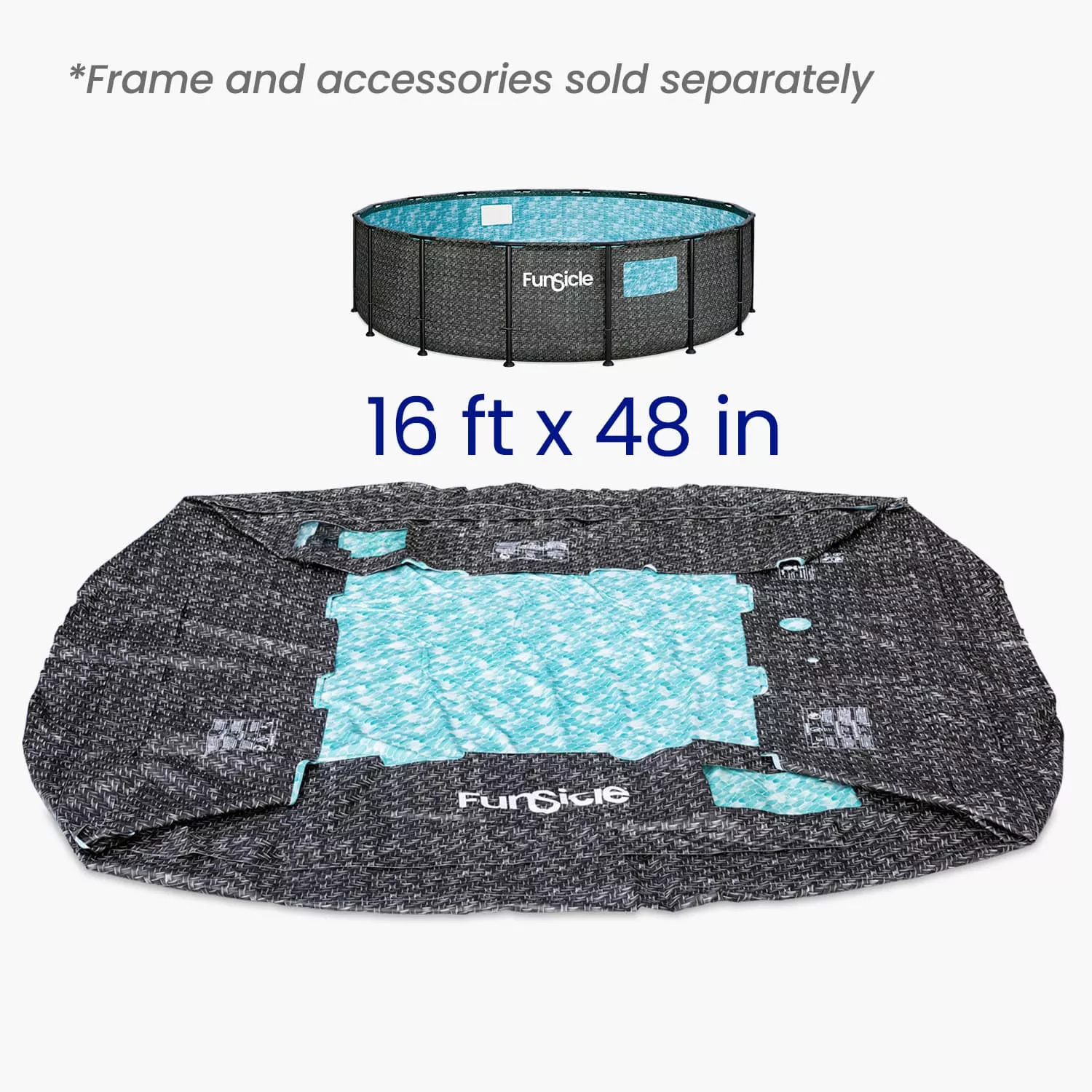 Funsicle 16 ft Crystal Vue Oasis Designer Pool Liner - Dark Herringbone