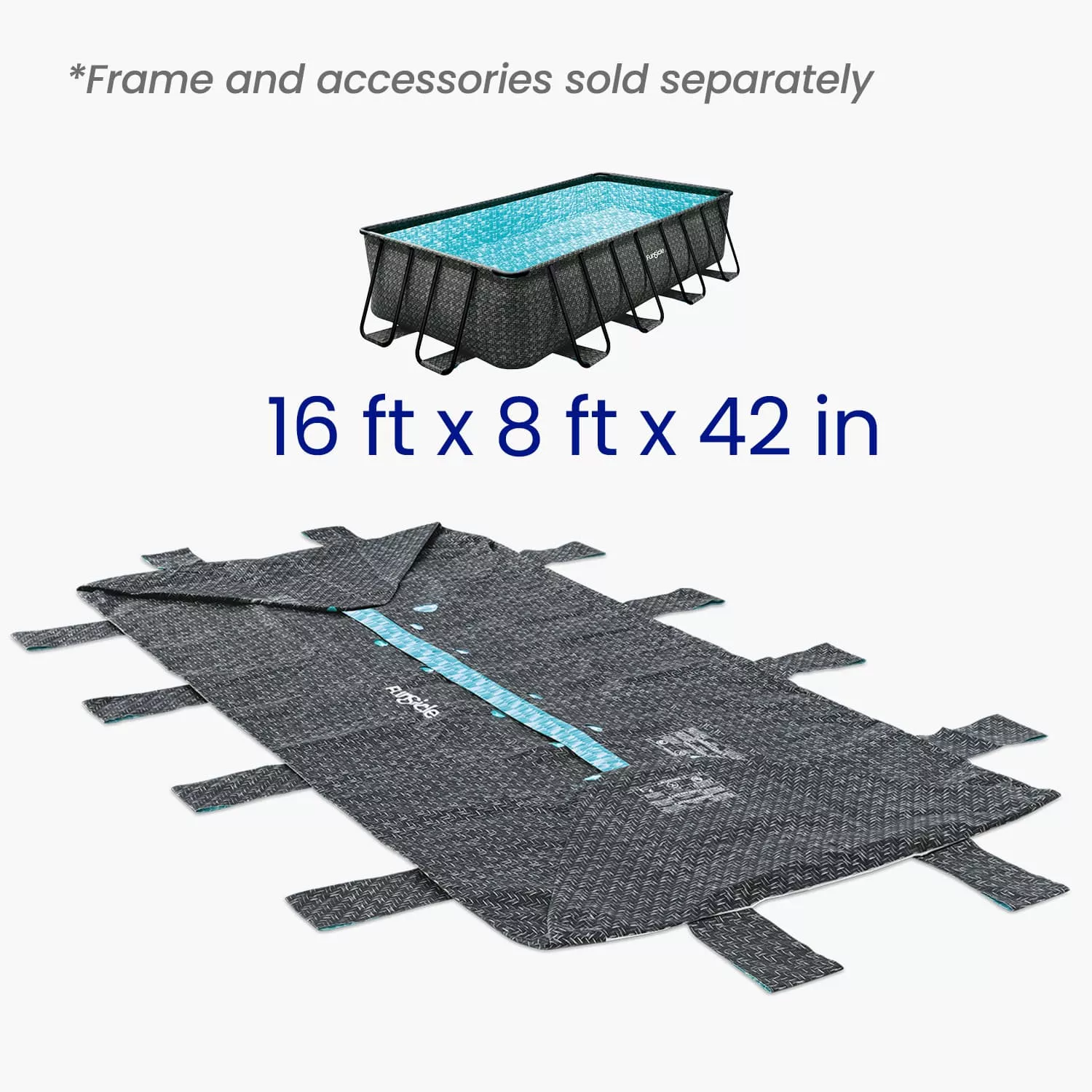 Funsicle 16 ft Oasis Designer Lap Pool Liner – Dark Herringbone