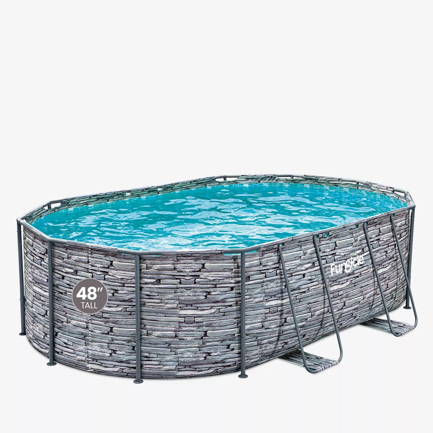 Funsicle 16 ft Oval Oasis Designer Pool - Stone Slate
