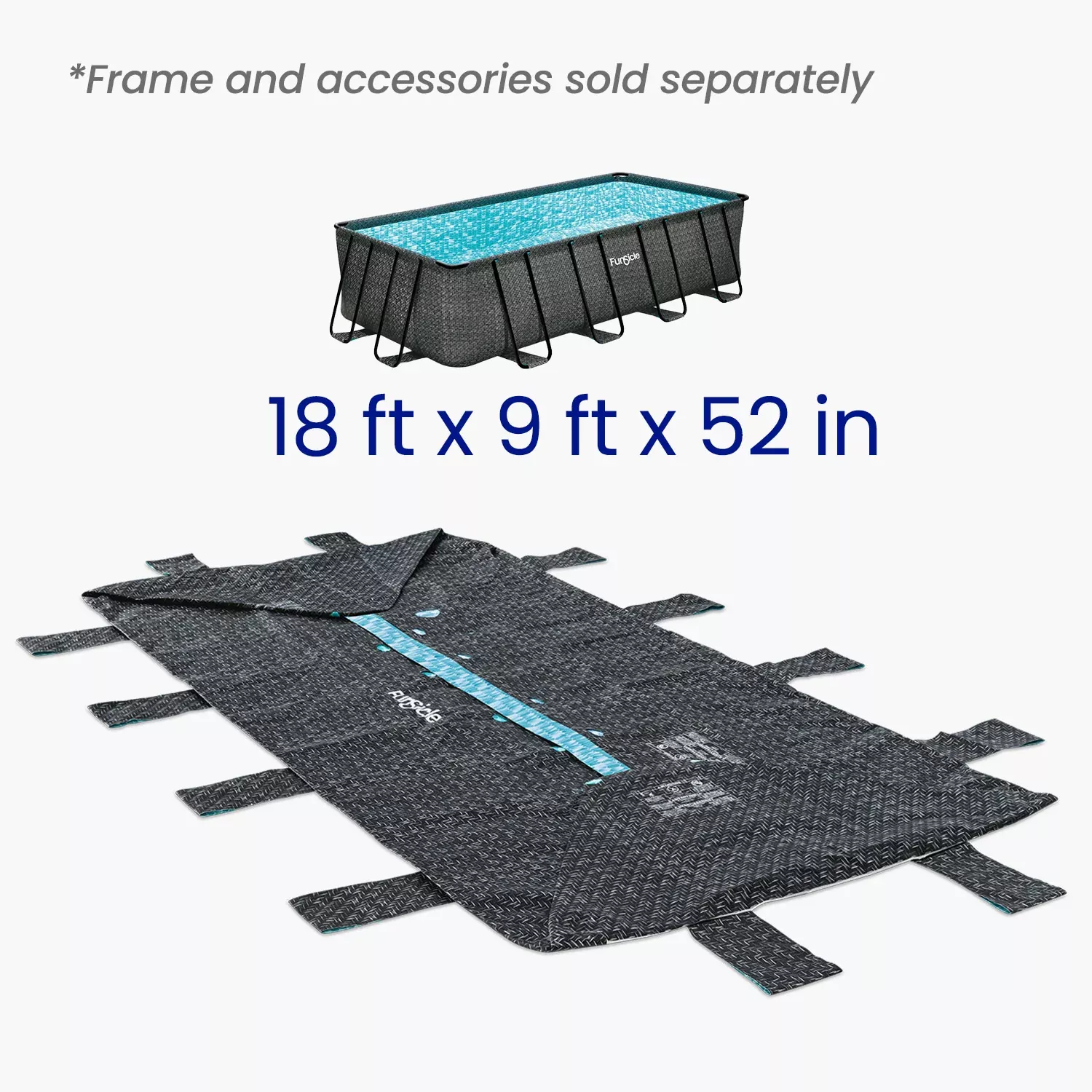 Funsicle 18 ft Oasis Lap Pool Liner– Dark Herringbone