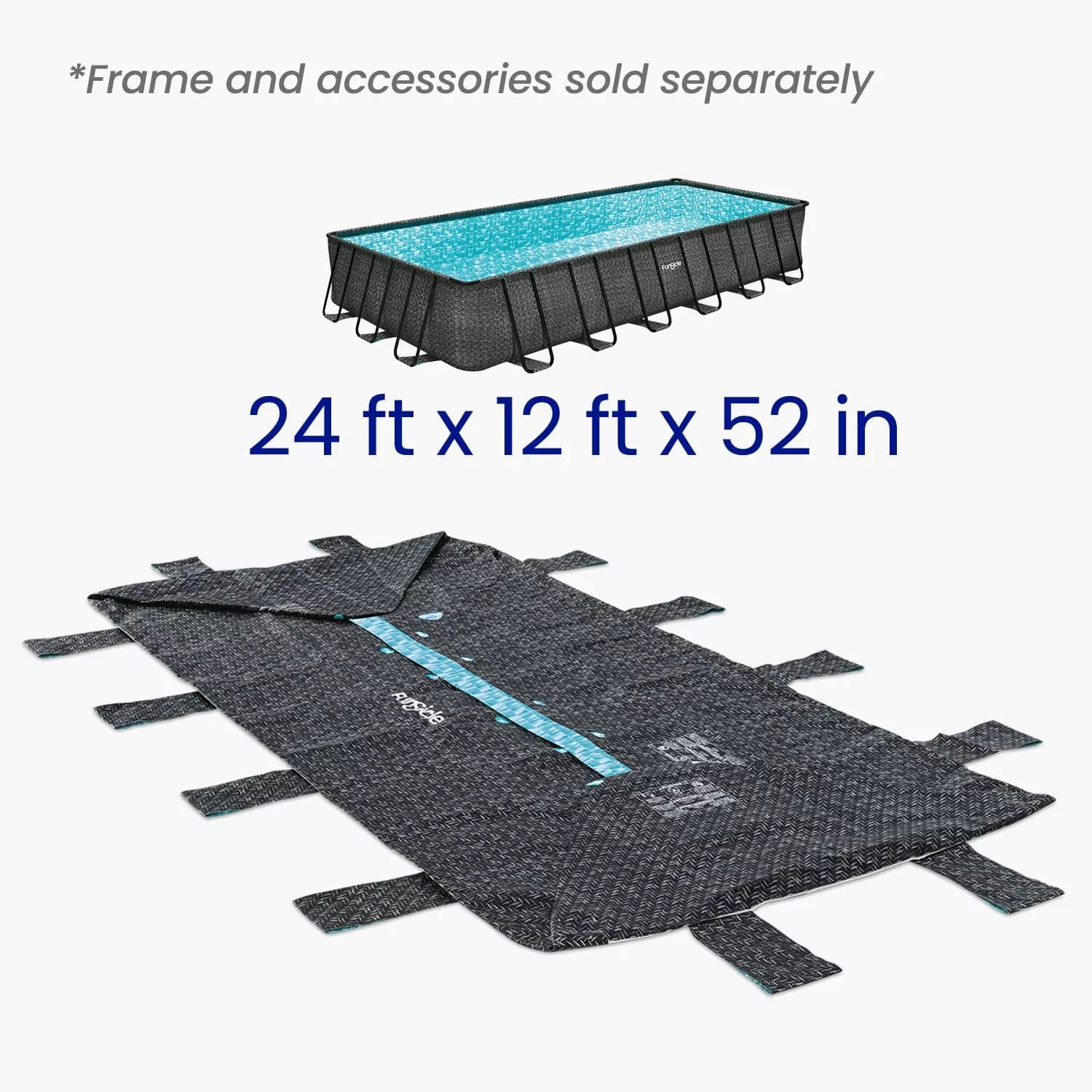 Funsicle 24 ft Oasis Designer Lap Pool Liner – Dark Herringbone