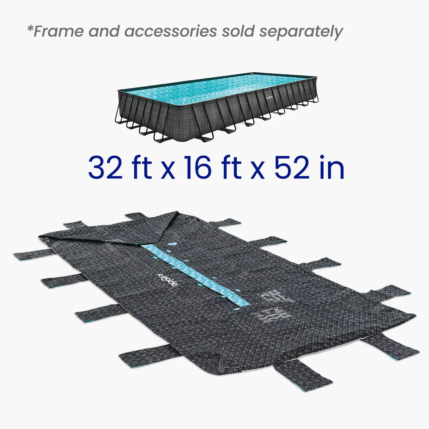 Funsicle 32 ft Oasis Designer Lap Pool Liner – Dark Herringbone