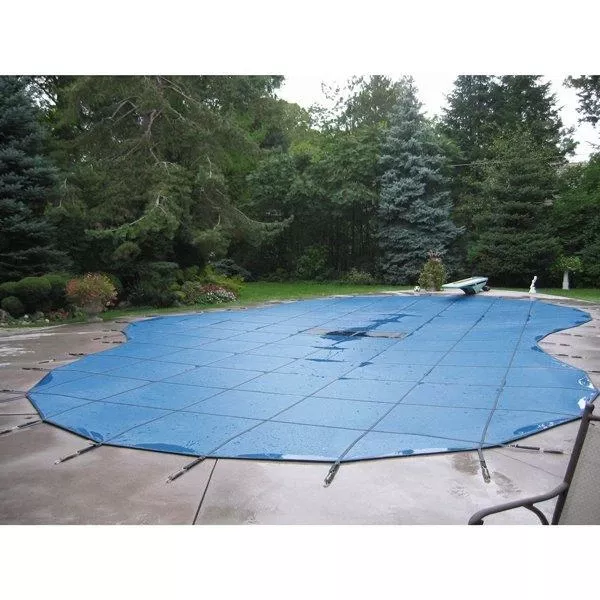 Hinspergers – Aqua Master 16 X 32 Rectangle Standard Solid Safety Cover, Blue