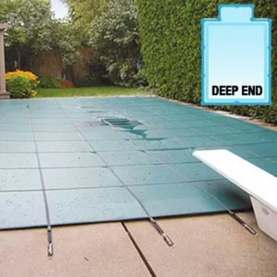 Hinspergers – Aqua Master 18 X 36 Solid Safety Cover – Rectangle With Center End Step Green