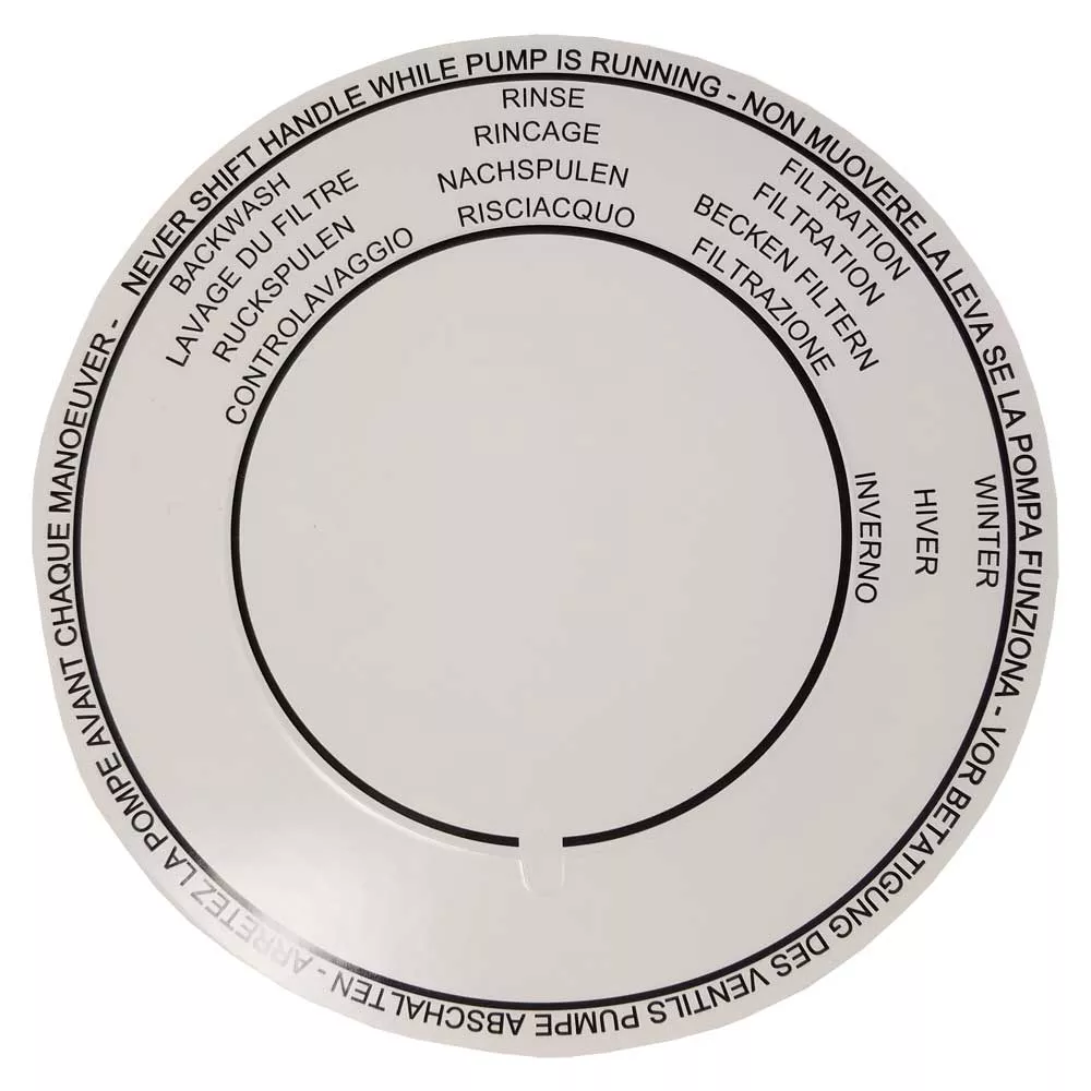 Hydrotools Four (4) Way Filter Valves Replacement Label