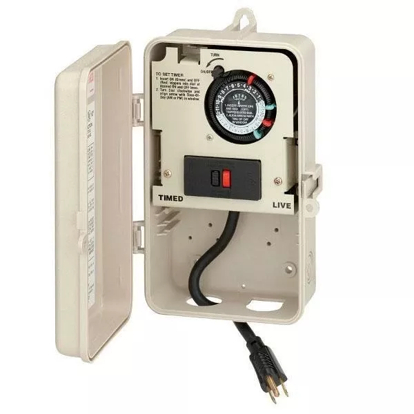 Intermatic – Portable 24-Hour Two Circuit Above Ground Pool Timer With 120VAC Plug, GFCI And Photo Control