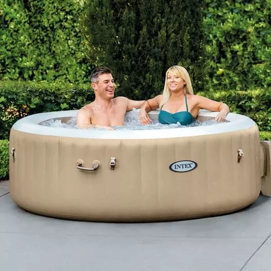 Intex – 77″ X 28″ PureSpa Bubble Massage Inflatable Spa Set, 4-Person