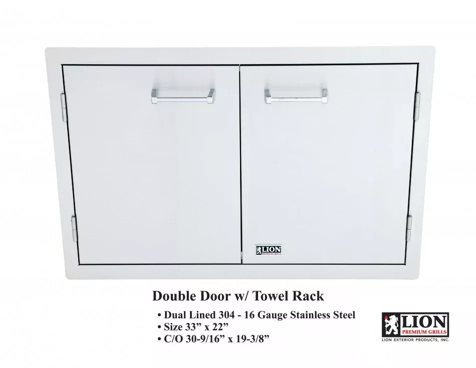 Lion Premium Grills Double Door with Towel Rack (L3322)