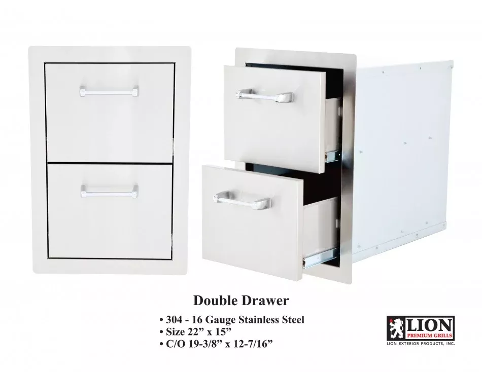 Lion Premium Grills Double Drawers (L2374)
