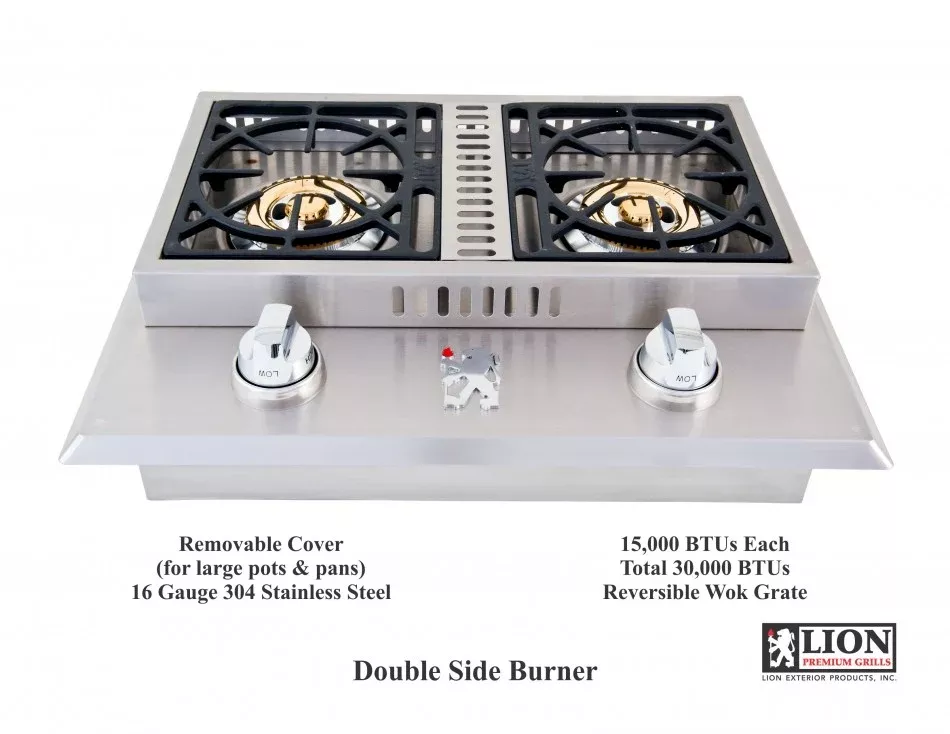 Lion Premium Grills Double Side Burner Liquid Propane (L1707)
