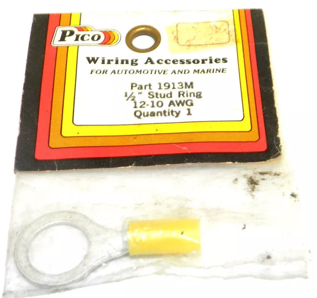 Pico 1913M 12-10 AWG 1/2" Stud Ring Connector One PKG Of 1 Piece