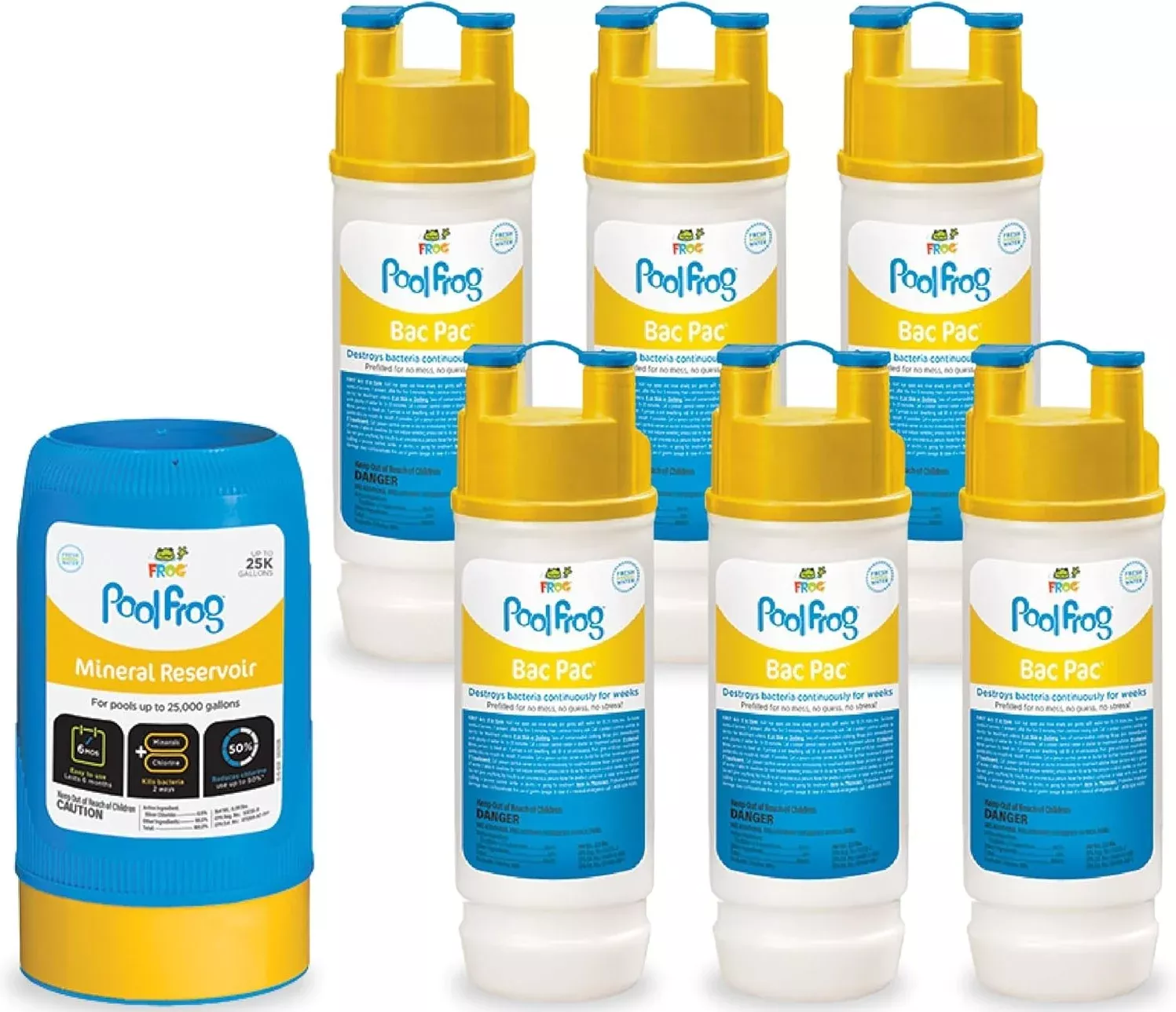Pool Frog Mineral Reservoir Replacement 6100 plus 6 Bac Pac Cartridges