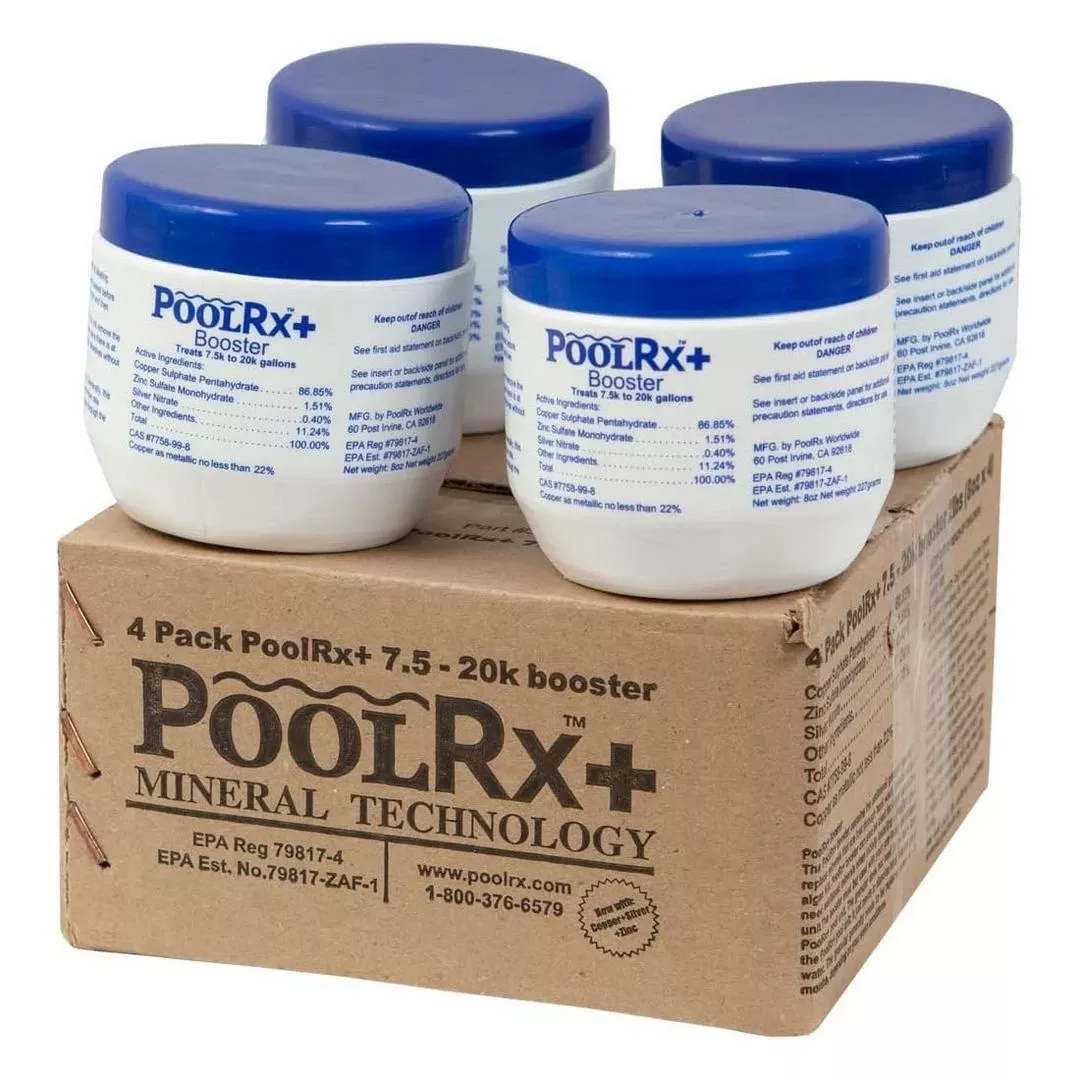 PoolRx – 4-Pack PoolRx+ Blue/White Booster For 7,500 To 20,000 Gallons