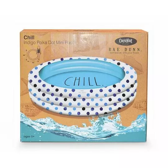 Rae Dunn – Indigo Polka Dot Inflatable Mini Pool – Chill