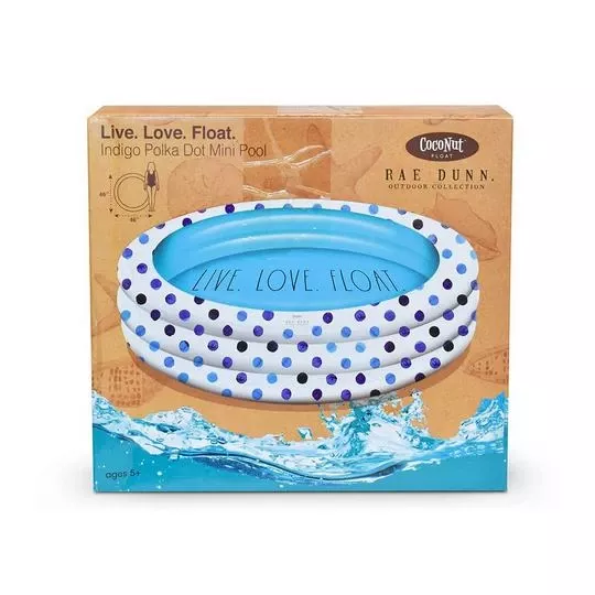 Rae Dunn – Indigo Polka Dot Inflatable Mini Pool – Live Love Float