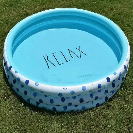 Rae Dunn – Indigo Polka Dot Inflatable Mini Pool – Relax