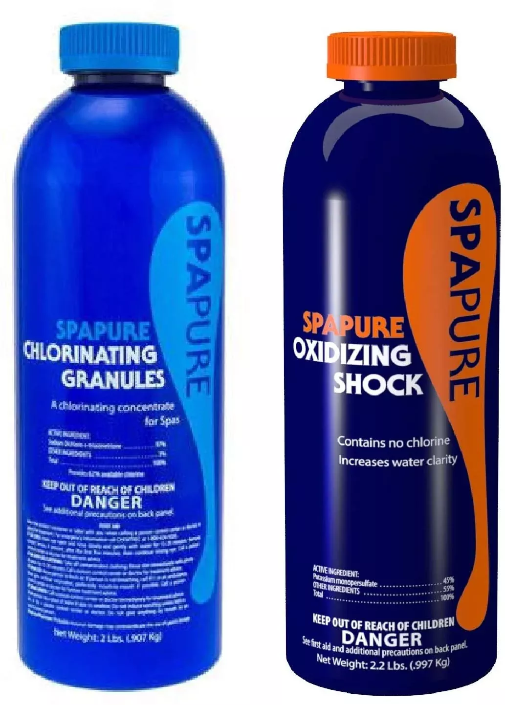 SpaPure Granulated Chlorine 2 lb and SpaPure Oxidizing Shock 2.2 lb