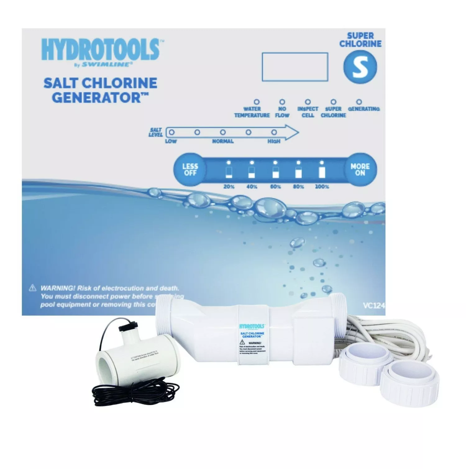 Swimline – Hydrotools Pool Salt Replacement Cell For Salt Chlorination Systems Up To 40,000 Gallons
